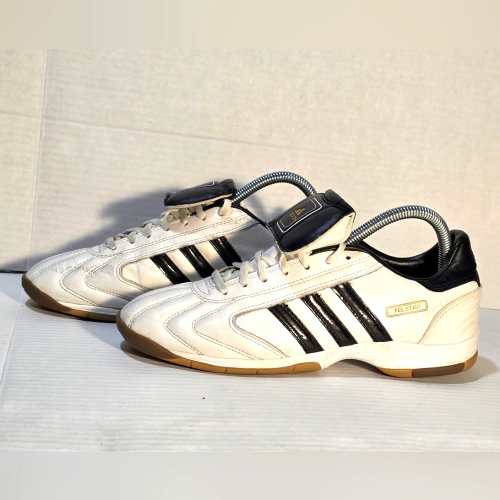 Y2K Vintage Style Adidas Telstar Indoor Soccer Cleats 2006 Youth Sz 6.5 Leather